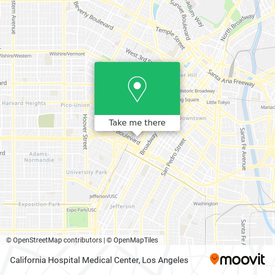 Mapa de California Hospital Medical Center