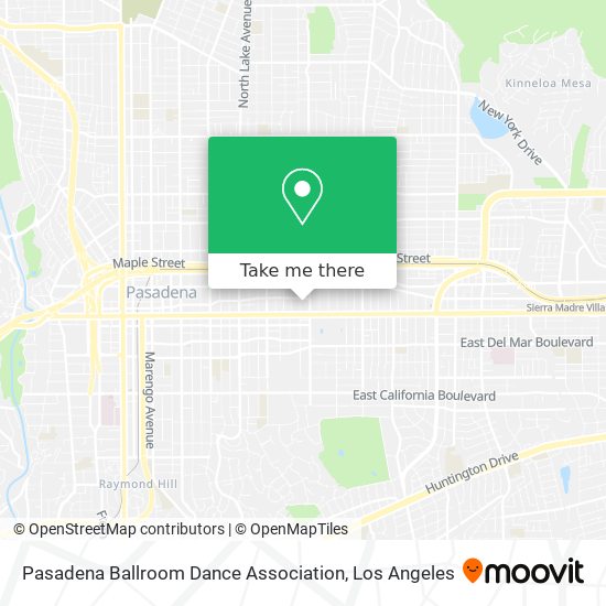 Pasadena Ballroom Dance Association map