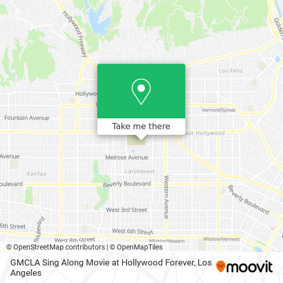 GMCLA Sing Along Movie at Hollywood Forever map