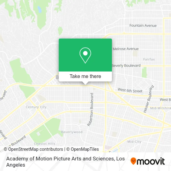 Mapa de Academy of Motion Picture Arts and Sciences