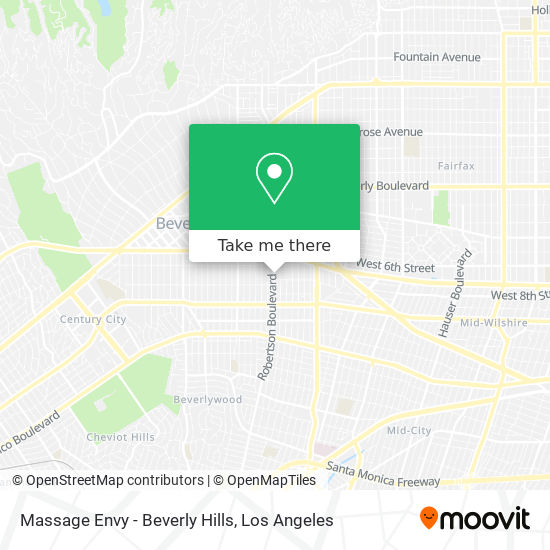 Mapa de Massage Envy - Beverly Hills