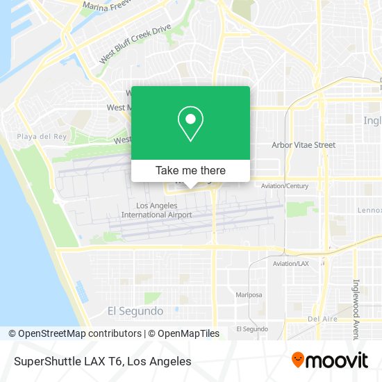Mapa de SuperShuttle LAX T6