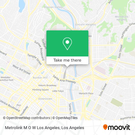 Mapa de Metrolink M O W Los Angeles