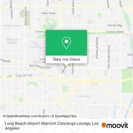 Long Beach Airport Marriott Concierge Lounge map