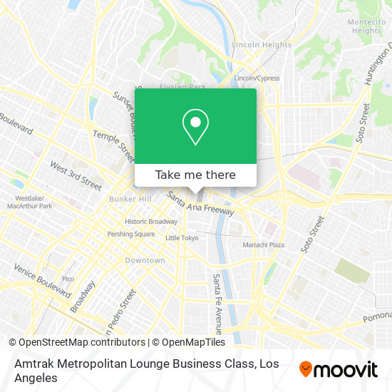 Amtrak Metropolitan Lounge Business Class map