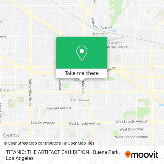 TITANIC: THE ARTIFACT EXHIBITION - Buena Park map