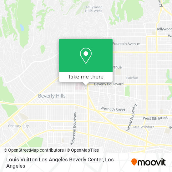 Mapa de Louis Vuitton Los Angeles Beverly Center