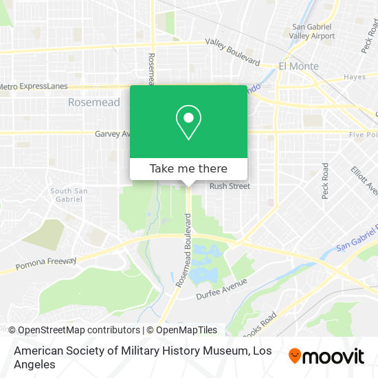 American Society of Military History Museum map