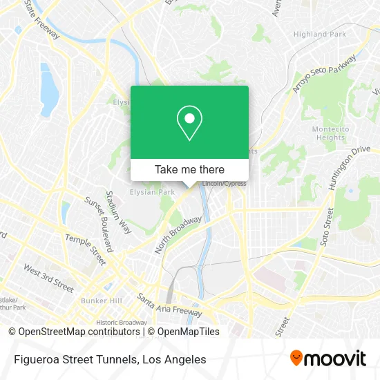 Figueroa Street Tunnels map