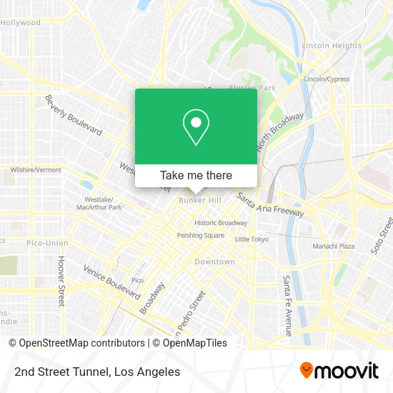 2nd Street Tunnel map