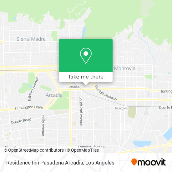 Residence Inn Pasadena Arcadia map