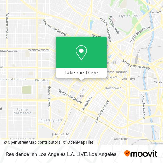 Mapa de Residence Inn Los Angeles L.A. LIVE