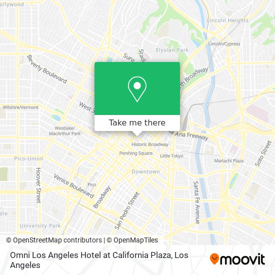 Omni Los Angeles Hotel at California Plaza map