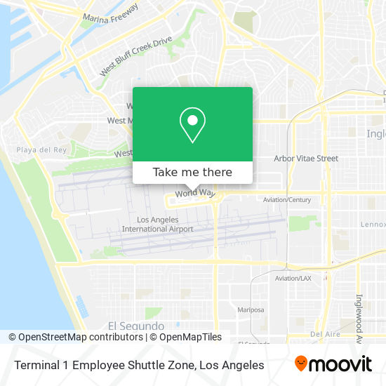 Terminal 1 Employee Shuttle Zone map