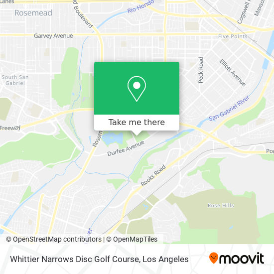 Whittier Narrows Disc Golf Course map