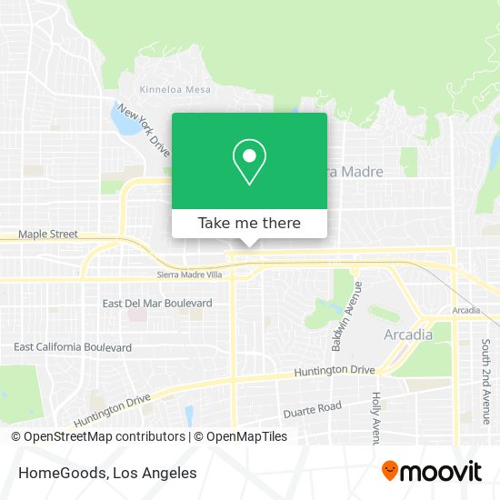 HomeGoods map