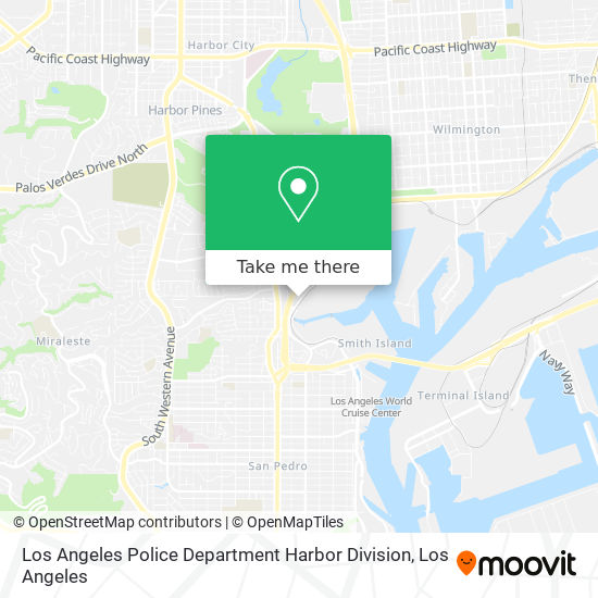 Mapa de Los Angeles Police Department Harbor Division