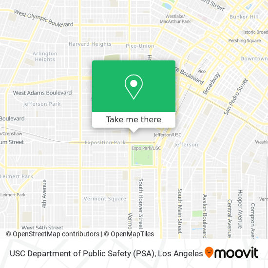 USC Department of Public Safety (PSA) map