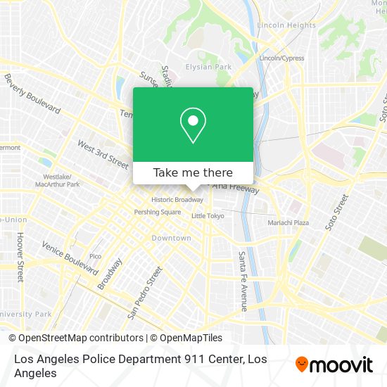 Los Angeles Police Department 911 Center map