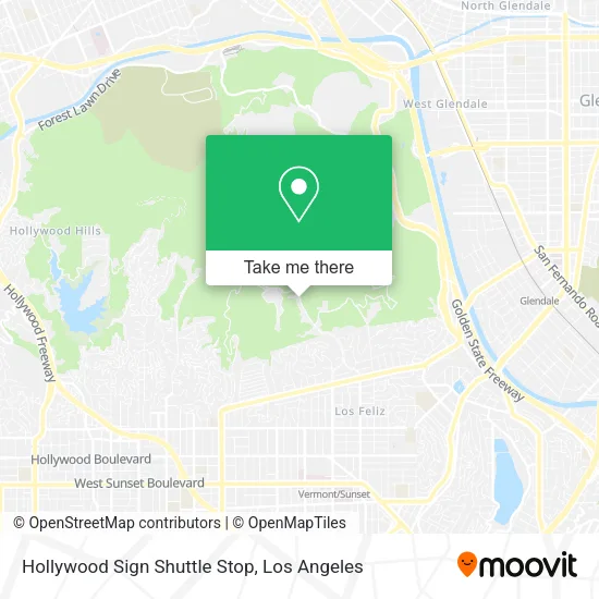 Mapa de Hollywood Sign Shuttle Stop