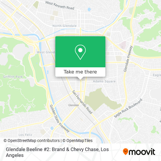 Glendale Beeline #2: Brand & Chevy Chase map