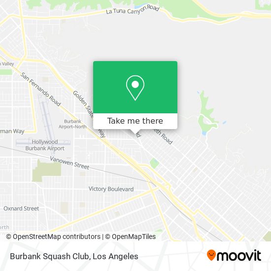 Burbank Squash Club map