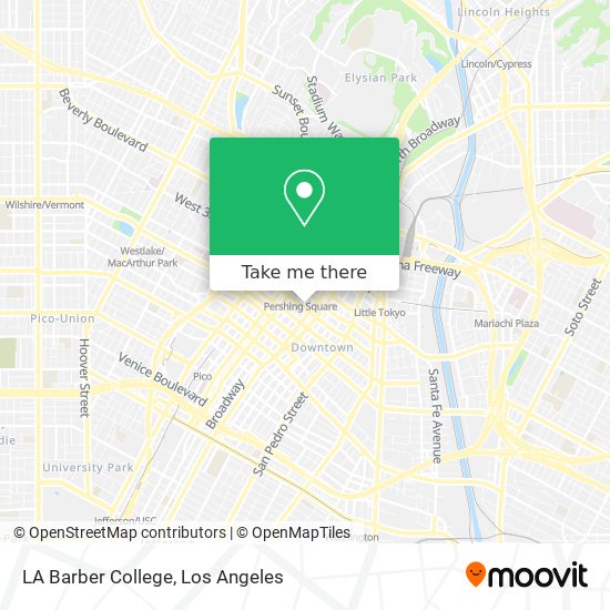LA Barber College map