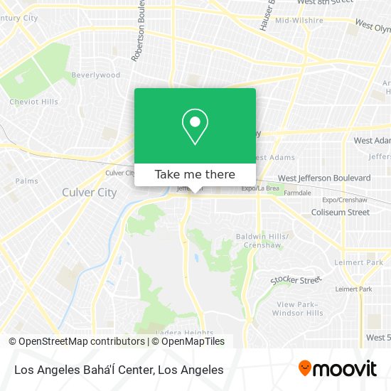 Los Angeles Bahá'Í Center map