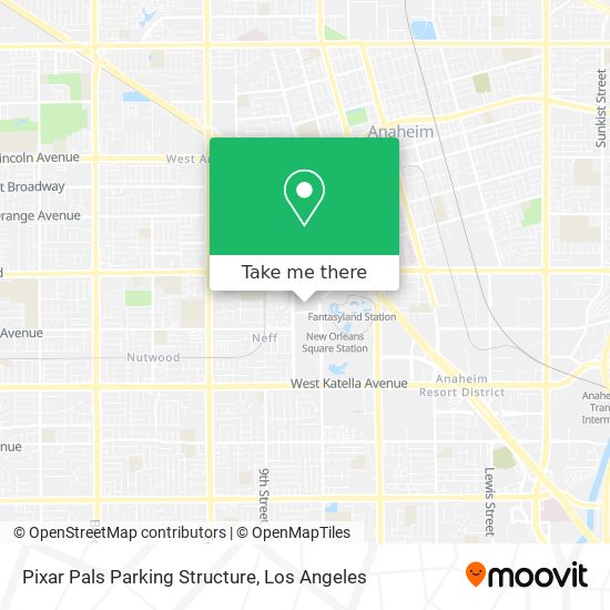 Pixar Pals Parking Structure map