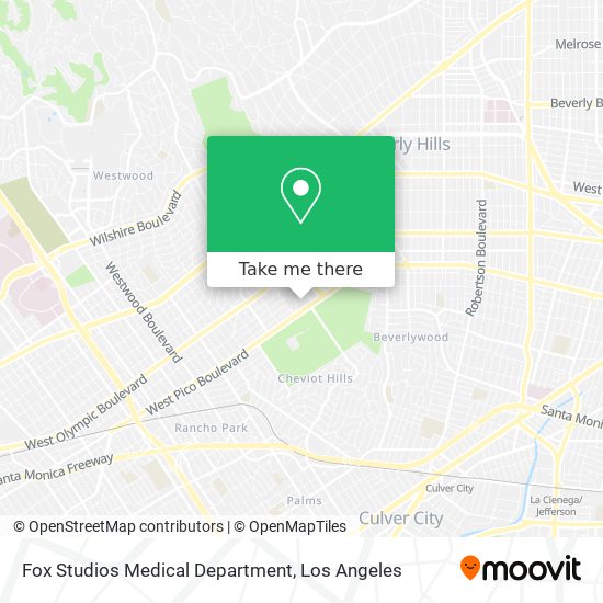Fox Studios Medical Department map