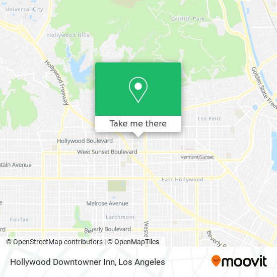 Mapa de Hollywood Downtowner Inn