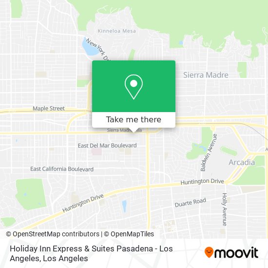 Mapa de Holiday Inn Express & Suites Pasadena - Los Angeles