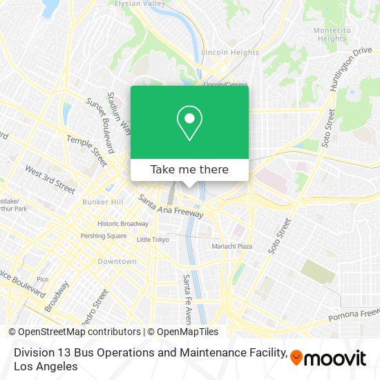 Division 13 Bus Operations and Maintenance Facility map