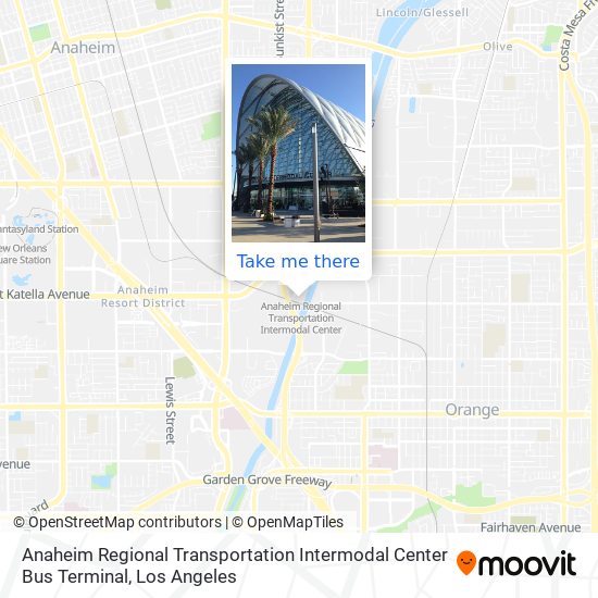 Mapa de Anaheim Regional Transportation Intermodal Center Bus Terminal