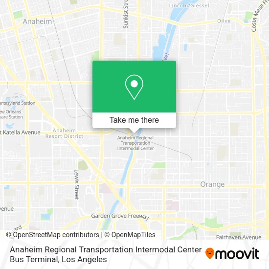 Anaheim Regional Transportation Intermodal Center Bus Terminal map