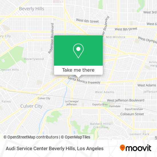 Mapa de Audi Service Center Beverly Hills