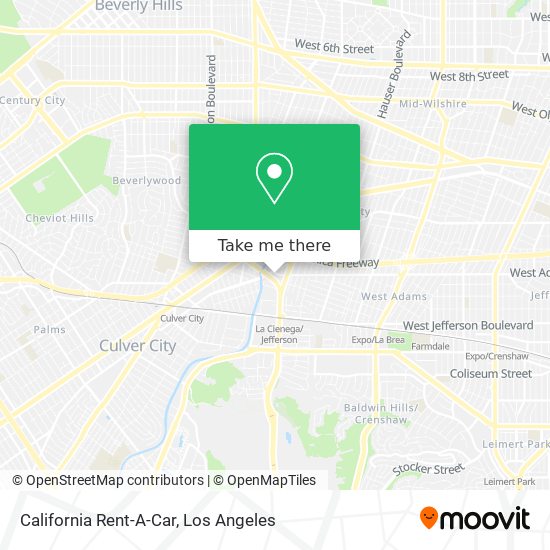 California Rent-A-Car map