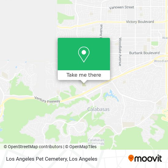 Los Angeles Pet Cemetery map