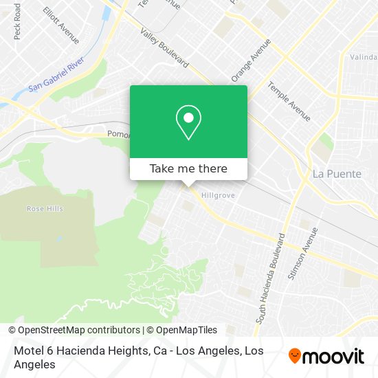 Mapa de Motel 6 Hacienda Heights, Ca - Los Angeles