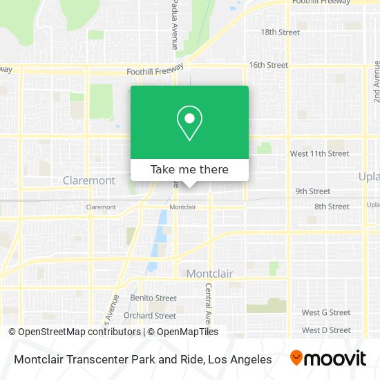 Montclair Transcenter Park and Ride map
