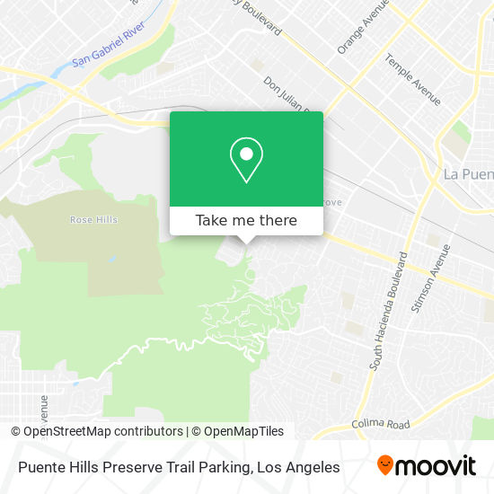 Puente Hills Preserve Trail Parking map