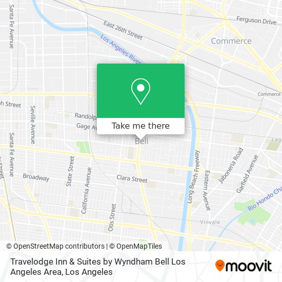 Mapa de Travelodge Inn & Suites by Wyndham Bell Los Angeles Area