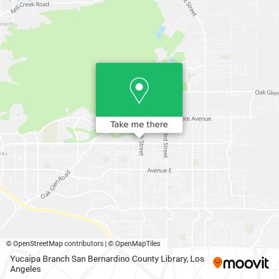 Yucaipa Branch San Bernardino County Library map