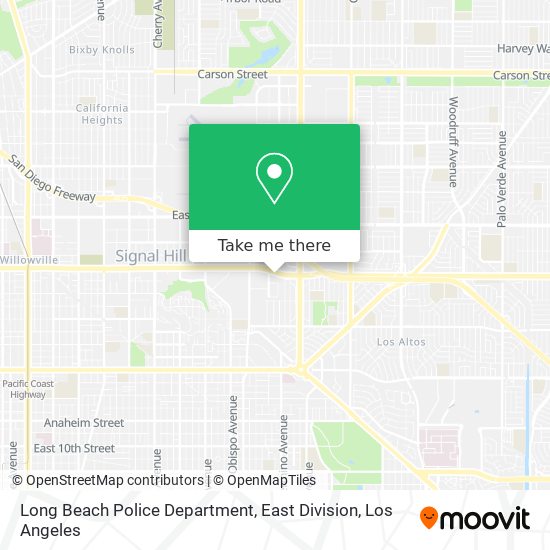 Long Beach Police Department, East Division map