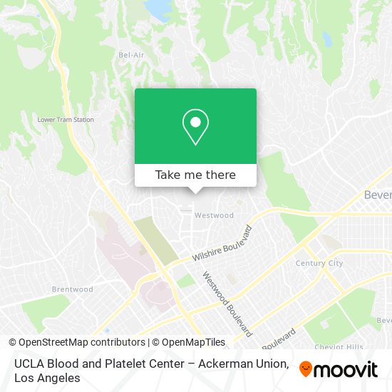 UCLA Blood and Platelet Center – Ackerman Union map