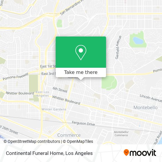 Continental Funeral Home map