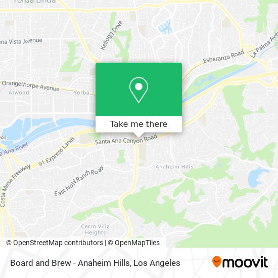 Mapa de Board and Brew - Anaheim Hills