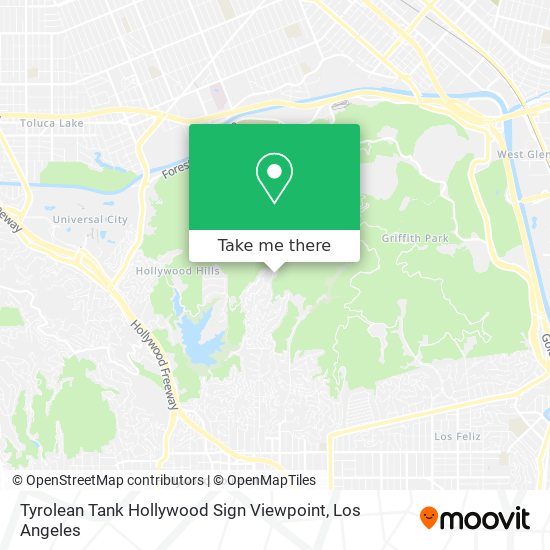 Tyrolean Tank Hollywood Sign Viewpoint map