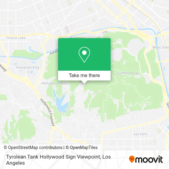 Tyrolean Tank Hollywood Sign Viewpoint map