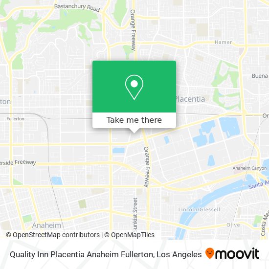 Quality Inn Placentia Anaheim Fullerton map